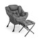 Comfortable Folding Sofa Chair with Ottoman and Sturdy Metal Frame Perfect for Study or Balcony